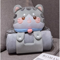Coussin en peluche chat super réversible, design Amigurumi Kawaii, rembourrage en coton PP, couette unisexe, peluche pour 14 ans et plus, anniversaire