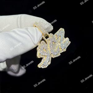 Nom personnalisé pour homme Pendentif lettre en argent 925 Moissanite Iced VVS Diamond Style Hip Hop Party Charm - Product Image 1