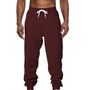 กางเกงวอร์มสีพื้นเรียบแบบเรียบง่าย สั่งทำได้ตามแบบ OEM กางเกงขายาวทรงหลวมเอวสูง มีเชือกผูก เอวยางยืด คุณภาพสูง - Product Image 1