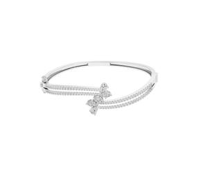 Brazalete Abierto Floral de Diamantes en Oro Amarillo/Blanco/Rosa de 14K OEM para Mujer - Product Image 5