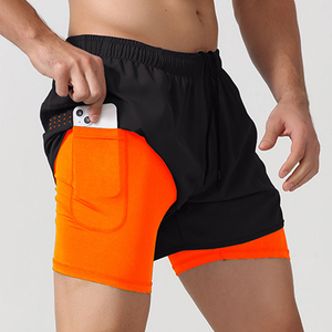 Pantalones Cortos Deportivos de Gimnasio para Hombre 2 en 1 de Alta Calidad OEM con Forro de Doble Capa, Bolsillos Tipo Cargo de Nailon, Logotipo Personalizado - Product Image 6