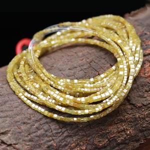 Perles cubiques en diamant jaune naturel AAA+ 1,5-2,5 mm, brin en boîte avec diamants jaunes rares, fantaisie, facettés et étincelants - Product Image 2