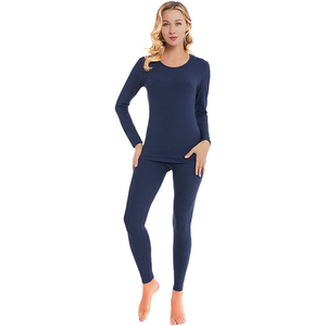 Conjuntos de Calzoncillos largos térmicos para mujer 2025 personalizados al por mayor, 2 piezas, ropa interior cálida elástica sin costuras para invierno, características transpirables - Product Image 1