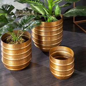 Pot de fleurs moderne en métal noir pour la décoration de jardin d'intérieur, décoration de luxe pour la maison, hôtel, restaurant - Product Image 4