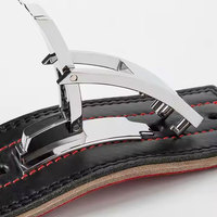 Cinturones de levantamiento de pesas unisex de alta calidad, personalizados, de cuero vacuno, transpirables, antideslizantes, con hebilla de soporte lumbar y palanca de repuesto para levantamiento de pesas.