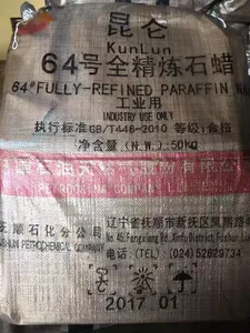 Kunlun Fushun entièrement raffiné extrêmement blanc 52/54 56/58 58/60 60/62 66/68 cire de paraffine de qualité alimentaire pour la fabrication de bougies