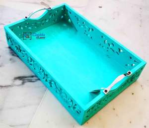 Bandeja Rectangular de Madera para Servir Té, Café, Frutas y Aperitivos, Bandeja de Madera y Artículo de Regalo para Decoración del Hogar - Product Image 4