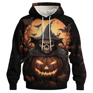 Sweat-shirt à capuche unisexe personnalisé OEM pour l'hiver, Halloween, en polyester et coton polaire, anti-rides et séchage rapide - Product Image 1