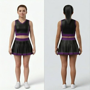 Uniforme de Animadoras para Adultos de Manga Larga, Alta Calidad, Spandex/Poliéster, Conjuntos de Uniformes Personalizados con Impresión por Sublimación, Tela de 250G - Product Image 1