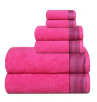 Lot de 6 serviettes 100% coton doux, contient 2 serviettes de bain 28x55 pouces, 2 essuie-mains 16x24 pouces et 2 débarbouillettes 12x12 pouces