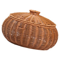 Panier à trésors élégant en rotin tressé à la main - Couleur et taille personnalisables, solution de rangement multifonctionnelle élégante en forme de dôme