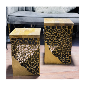 ชุด2ชิ้นโคมไฟโลหะอลูมิเนียมสีทองด้านข้างโต๊ะกาแฟสำหรับห้องนอนและสำนักงาน - Product Image 2