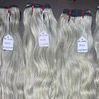 100% Cabello humano gris crudo Remy indio del Sur sin procesar cabello humano gris Premium