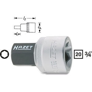 HAZET 1010 Llave de Tubo Hexagonal Interna de 3/4 Pulgadas, Inserto de 14 mm de Diámetro, 54.5 mm de Longitud - Product Image 3