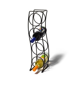 Accessoires de bar 4 embouteilleurs support de stockage Design Unique cuisine et décor à la maison casier à vin couleur noire qualité Standard 2025 - Product Image 1