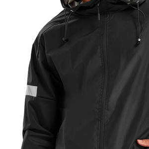 Survêtement en nylon noir sur mesure OEM Survêtement en nylon unisexe OEM Survêtement en polyester imperméable coupe-vent personnalisé pour hommes - Product Image 6