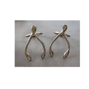 Concave rond or poli métal nervuré Design réglable concepteur rond de serviette vaisselle haute qualité mariage en vrac rond de serviette - Product Image 5