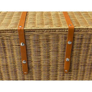 Panier de rangement en rotin avec fermeture en cuir, panier de rangement artisanal, vente en gros, écologique, fabriqué au Vietnam - Product Image 5