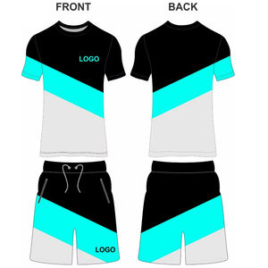 Ensemble short et t-shirt à manches courtes pour homme, couleur contrastée, été 2023, meilleur matériau, vêtements d'été pour homme - Product Image 3