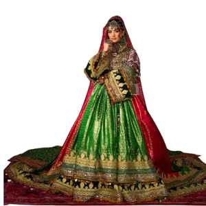 Robe de bal longue en lin vintage afghane pour femme, broderie traditionnelle, délicat travail de perles, détail de boutons naturels, spéciale - Product Image 1