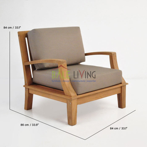 Design minimaliste écologique en bois de teck canapé extérieur chaise mousse + tissu résistant à l'eau jambes solides pour hôtel appartement vie - Product Image 3