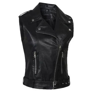 Gilet en cuir pour moto, homme et femme, nouveau, club, motard, cuir véritable perforé, tricoté, respirant, prix de gros à bas prix - Product Image 2