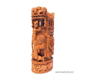 Sculpture d'art indien traditionnel d'éléphant d'Ambari en bois sculptée à la main avec des détails complexes Figurine d'éléphant royal maison - Product Image 2