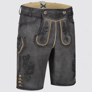 กางเกงขาสั้นสไตล์สตรีทสำหรับผู้ชายกางเกงขาสั้นสไตล์บาวาเรียแบบปรับแต่งได้วัสดุผ้าใบคุณภาพสูงระบายอากาศได้ปานกลางกระดุม6XL ล้วน - Product Image 2