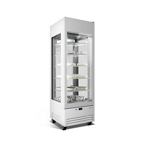 Vitrine réfrigérée verticale FRAMEC à 4 faces vitrées pour pâtisseries, congélateur, réfrigérateur vertical 668x740x2080mm, peinture blanche ou noire - Product Image 1