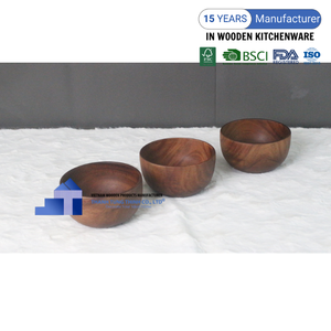 ชามไม้อะคาเซียชามอะคาเซียสำหรับเสิร์ฟและอุปกรณ์ครัวจากเวียดนาม - Product Image 5