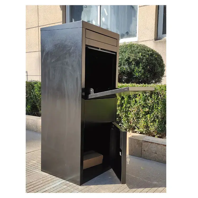 Metal Parcel Box OEM Wall Mounted Mailboxes Letterboxes Galvanized Stainless Steel Parcel Box Outdoor ODM Customized Key Lock