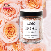 Garam Mandi Mineral Vegan Label Pribadi Garam Himalaya Lavender Jasmine Mawar Garam Mandi dengan Bunga