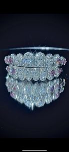 กริลล์ซเงินแท้ชุบโรเดียม ประดับโมอิสซาไนต์ทรงกลมเจียระไนแบบบริลเลียนท์ ปรับแต่งได้ สไตล์ฮิปฮอปทันสมัยสำหรับทุกเพศ - Product Image 3