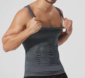 เสื้อกล้ามคอตตอน5% สแปนเด็กซ์95% สำหรับผู้ชายเสื้อกล้ามฟิตเนสไซส์ปกติของผู้ชายเสื้อกล้ามโครงแข็ง - Product Image 5