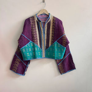 Chaqueta Kantha vintage hecha a mano, única en su tipo, estilo bohemio hippie, ropa de calle. - Product Image 1