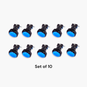 Ensemble de 10 boutons poussoirs ronds pour borne d'arcade avec éclairage LED et micro-interrupteur, options multicolores, construction en plastique et métal - Product Image 6