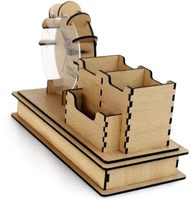 Support à stylos en bois écologique avec fentes dédiées pour stylos et cartes de visite - Design moderne, fait main, haute qualité, idéal pour chambre d'enfant
