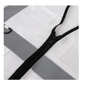 Wholesale Custom High Visibility Jacket Construction White Reflective Safety <b>Vest</b> with logo by Daffodils - Product Image 4