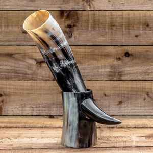 Cuerno vikingo pulido auténtico para beber para cenas refinadas y experiencias de fiesta Premium - Product Image 3