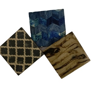 901 Hot Selling Wooden <b>Marble</b> Resin Customized Coaster Set with Natural & Customized Color Made in India - Product Image 1