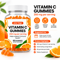 Gommes à la vitamine C 250 mg, 60 unités, soutien immunitaire, saveur orange, supplément alimentaire à croquer pour adultes, en vrac, marque privée, OEM, ODM