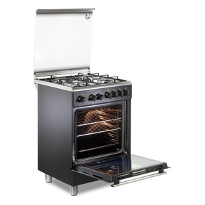 Cuisinière à gaz 4 zones Four électrique PEMA 64 LSG Noir Classe A (60x60x84,7cm) - Product Image 3