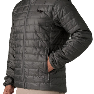 Chaqueta Nano Puff para Hombre, Personalizada, Invernal, Delgada, Ligera, Impermeable, con Capucha, Transpirable, Servicio OEM, Logotipo con Impresión Frontal, Cierre de Cremallera - Product Image 5