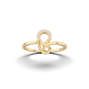 Bague fantaisie/moderne en or massif 10K,14K,18K, Moissanite de 0.04 carats en E-F/VVS-VS - Product Image 1