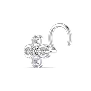14kt Rose Gold Silver Nose Pin Made With Certified Lab grown Diamonds Stylish Women <b>Jewelry</b> Collection - Product Image 3