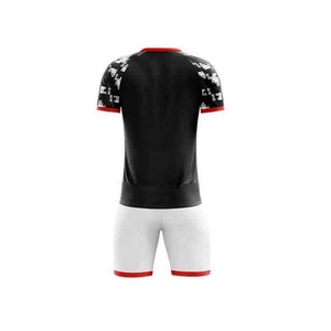 Conjunto de Camisetas de Fútbol Unisex Personalizadas en Blanco y Negro con Nombre de Equipo/Jugador, Impresión Sublimada, Absorción de Humedad, Antibacterianas, Cuello en V - Product Image 1