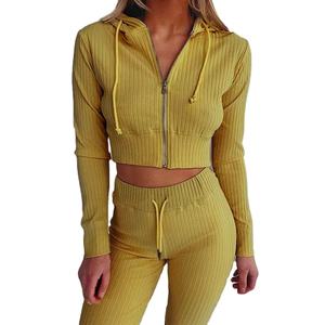 Chándal para mujer Casual Sólido Manga larga Con capucha Trajes deportivos Invierno Cálido Transpirable A prueba de viento Poliéster/Algodón Sudadera con capucha - Product Image 1