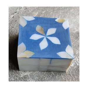 Caja de Monedas Cuadrada de Nácar de Piedra India Hecha a Mano, 2x2x1 Pulgadas, Gama de Precios Baja, Para Bodas y Decoración del Hogar - Product Image 6