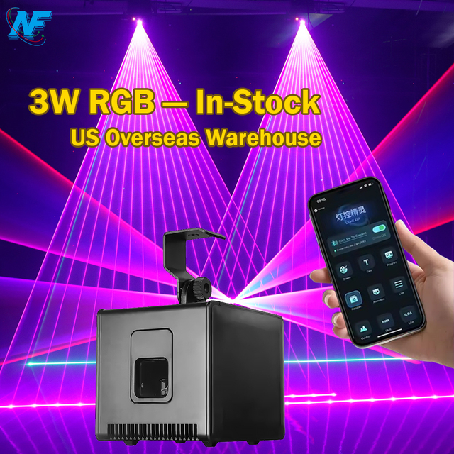 5W 20KPPS RGB Animation Laser Projector, USA Stock Fast Shipping, Bluetooth APP & DMX Control for DJ Party Wedding Club