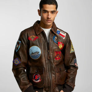 Chaqueta de cuero de hombre personalizada de alta calidad con parches bordados personalizados temporada de invierno OEM/ODM servicio de cantidad a granel - Product Image 4